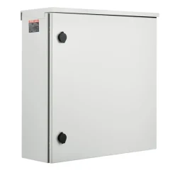 VEVOR Electrical Enclosure, 24'' x 24'' x 8'', NEMA 4 Outdoor Enclosure, IP65 Waterproof & Dustproof Cold-Rolled Carbon Steel Hinged Junction Box for Outdoor Indoor Use, with Rain H