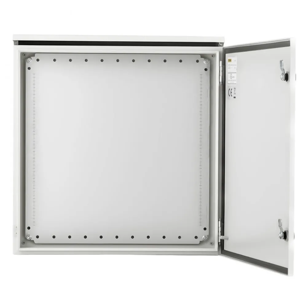 VEVOR Electrical Enclosure, 24'' x 24'' x 12'', NEMA 4 Outdoor Enclosure, IP65 Waterproof & Dustproof Cold-Rolled Carbon Steel Hinged Junction Box for Outdoor Indoor Use, with Rain