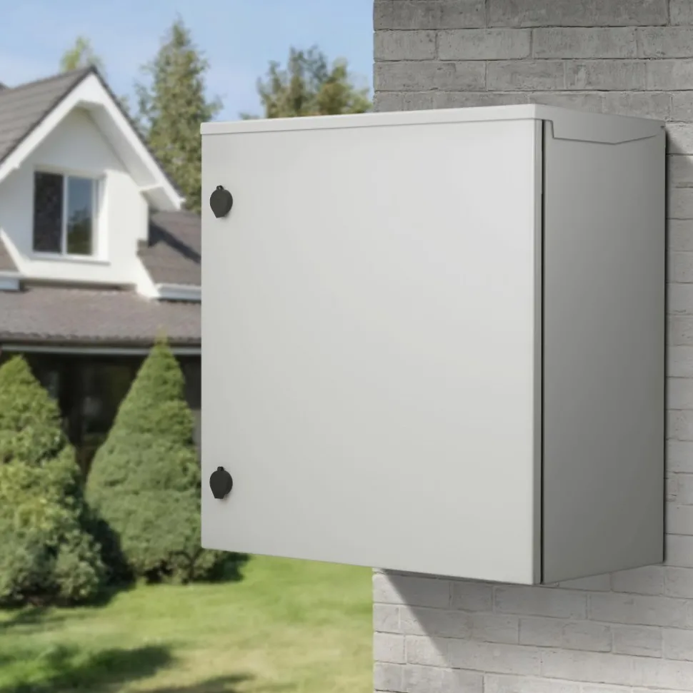 VEVOR Electrical Enclosure, 24'' x 24'' x 12'', NEMA 4 Outdoor Enclosure, IP65 Waterproof & Dustproof Cold-Rolled Carbon Steel Hinged Junction Box for Outdoor Indoor Use, with Rain