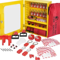 VEVOR Electrical Lockout Tagout Kit, 60 PCS Safety Lockout Tagout Station Includes Padlocks, Hasps, Tags, Nylon Ties, Expansion Kit, and Lockout Station Board, for Industrial, Electric Power