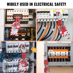 VEVOR Electrical Lockout Tagout Kit, 60 PCS Safety Lockout Tagout Station Includes Padlocks, Hasps, Tags, Nylon Ties, Expansion Kit, and Lockout Station Board, for Industrial, Electric Power