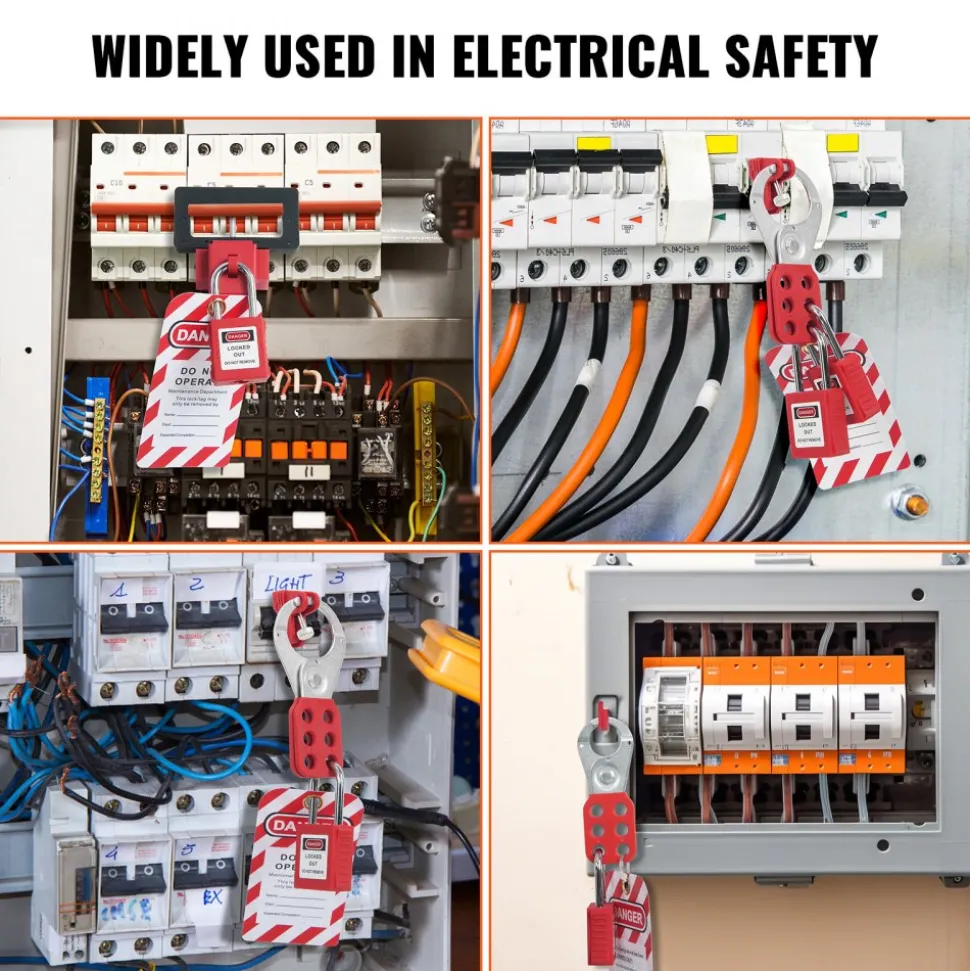 VEVOR Electrical Lockout Tagout Kit, 60 PCS Safety Lockout Tagout Station Includes Padlocks, Hasps, Tags, Nylon Ties, Expansion Kit, and Lockout Station Board, for Industrial, Electric Power