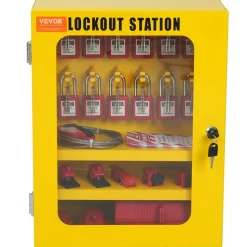 VEVOR Electrical Lockout Tagout Kit, 60 PCS Safety Lockout Tagout Station Includes Padlocks, Hasps, Tags, Nylon Ties, Expansion Kit, and Lockout Station Board, for Industrial, Electric Power