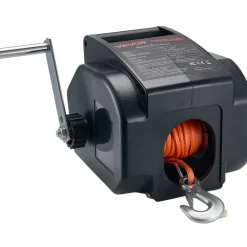 VEVOR Electric Boat Winch, 12V DC 300W, Reversible Electric Trailer Winch for Boats Up to 2000 lbs, Power-in, Power-Out, and Freewheel Operations for Boats with Wired Remote Control & Hand Crank