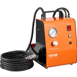 VEVOR Electric Brake Bleeder Kit, Professional 110V Brake Master Cylinder Bleeder Kit with Pressure Gauge & Built-In Air Pump, Versatile Brake Bleeder Adapter Set for Both DC & AC Power
