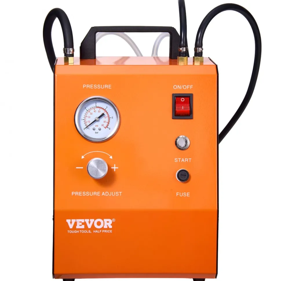 VEVOR Electric Brake Bleeder Kit, Professional 110V Brake Master Cylinder Bleeder Kit with Pressure Gauge & Built-In Air Pump, Versatile Brake Bleeder Adapter Set for Both DC & AC Power