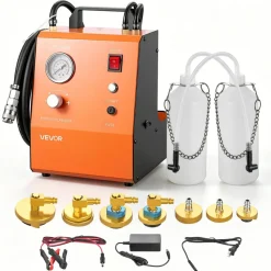 VEVOR Electric Brake Bleeder Kit, 120V Automatic Brake Fluid Bleeding Kit with 7 Master Cylinder Adapters & Dual Power Supplies, 0.6 - 3 Bar Brake Pressure Bleeder Pump Fits Most Passenger Vehicles