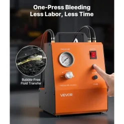 VEVOR Electric Brake Bleeder Kit, 120V Automatic Brake Fluid Bleeding Kit with 7 Master Cylinder Adapters & Dual Power Supplies, 0.6 - 3 Bar Brake Pressure Bleeder Pump Fits Most Passenger Vehicles