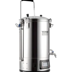 VEVOR Electric Brewing System, 8 Gal/30 L Brewing Capacity, All-in-One Home Beer Brewer with Pump, Mash Boil Device with Panel, Auto/Manual Mode 100-1800W Power 25-100℃ Temp 1-180 min Timer Recipe Memory