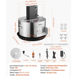 VEVOR Electric Bud Leaf Trimmer, 2-in-1 Manual & Electric, 16 in Bud Trimmer with Stainless Steel Blades, Visual Cutting, Wet & Dry Hydroponic Cutting Machine with Tray, for Plant Buds Flowers