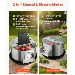 VEVOR Electric Bud Leaf Trimmer, 2-in-1 Manual & Electric, 16 in Bud Trimmer with Stainless Steel Blades, Visual Cutting, Wet & Dry Hydroponic Cutting Machine with Tray, for Plant Buds Flowers