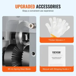 VEVOR Electric Cable Stripping Tool, 0.06''-1.57'' Motorized Wire Stripper, 370 W, 88 ft/min, Includes Manual Crank & 11 Channels, Ideal for Copper Scrap Recycling