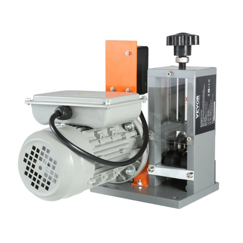 VEVOR Electric Cable Stripping Tool, 0.06''-1.57'' Motorized Wire Stripper, 370 W, 88 ft/min, Includes Manual Crank & 11 Channels, Ideal for Copper Scrap Recycling