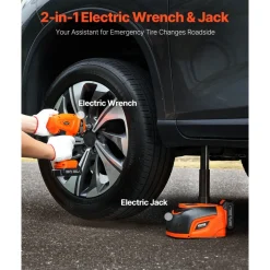 VEVOR Electric Car Jack, 5 Tons /11000 lbs, Adjustable Electric Scissor Jack with High Load Capacity, Tire Change Replacement with LED Light & Remote Control, Portable Jack kit for Sedan, SUV, Truck