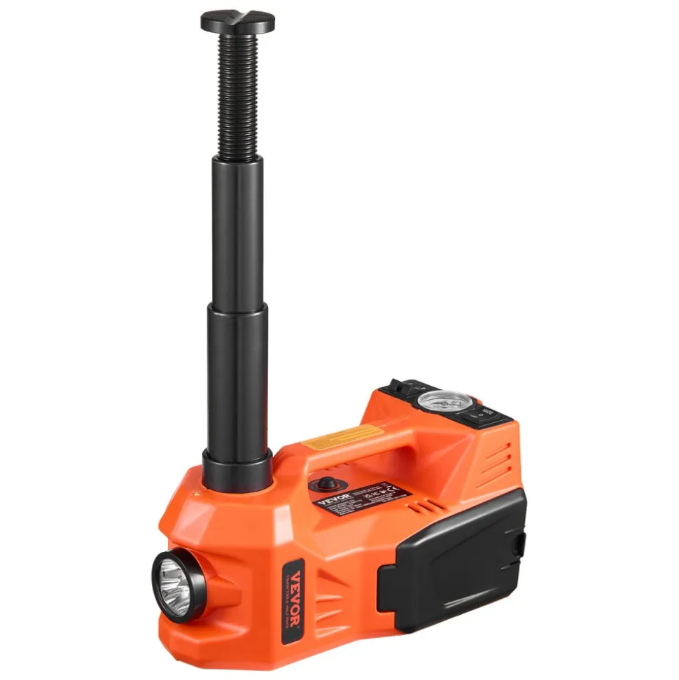VEVOR Electric Car Jack, 5 Tons /11000 lbs, Electric Scissor Jack with Built-In Inflator, 12V Adjustable Tire Change Replacement with Secure Hammer & LED Light, Portable Jack kit for Sedan, SUV, Truck
