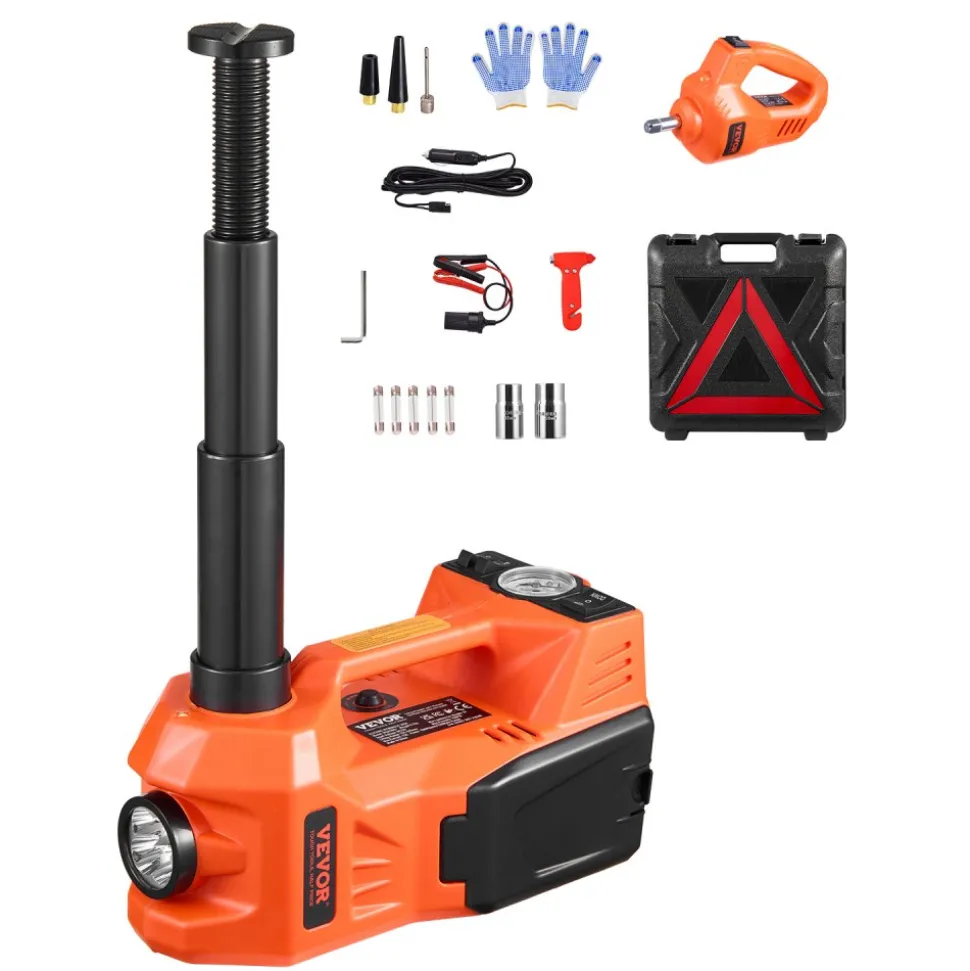 VEVOR Electric Car Jack, 3 Tons /6600 lbs Scissor Jack with Electric Impact Wrench, 12V Car Jack with Double Saddles with Remote Control, Portable Car Jack Lifting for Sedan, SUV, Truck Tire Change