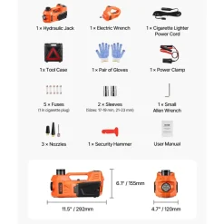 VEVOR Electric Car Jack, 3 Tons /6600 lbs Scissor Jack with Electric Impact Wrench, 12V Car Jack with Double Saddles with Remote Control, Portable Car Jack Lifting for Sedan, SUV, Truck Tire Change