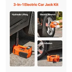 VEVOR Electric Car Jack, 3 Tons /6600 lbs Scissor Jack with Electric Impact Wrench, 12V Car Jack with Double Saddles with Remote Control, Portable Car Jack Lifting for Sedan, SUV, Truck Tire Change