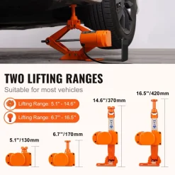 VEVOR Electric Car Jack, 3 Tons /6600 lbs Scissor Jack, 12V Electric Automatic Jack with Double Saddles and Remote Control, Portable Car Jack for Sedan, SUV, Truck Tire Change