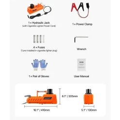VEVOR Electric Car Jack, 15 Tons /33000 lbs, Adjustable Electric Scissor Jack with High Load Capacity, 12V Dual-Powered Tire Change Replacement with LED Light, Portable Jack kit for Sedan, SUV, Truck