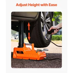 VEVOR Electric Car Jack, 15 Tons /33000 lbs, Adjustable Electric Scissor Jack with High Load Capacity, 12V Dual-Powered Tire Change Replacement with LED Light, Portable Jack kit for Sedan, SUV, Truck