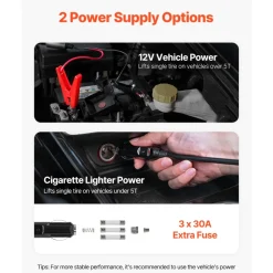 VEVOR Electric Car Jack, 15 Tons /33000 lbs, Adjustable Electric Scissor Jack with High Load Capacity, 12V Dual-Powered Tire Change Replacement with LED Light, Portable Jack kit for Sedan, SUV, Truck