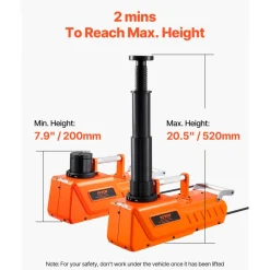 VEVOR Electric Car Jack, 15 Tons /33000 lbs, Adjustable Electric Scissor Jack with High Load Capacity, 12V Dual-Powered Tire Change Replacement with LED Light, Portable Jack kit for Sedan, SUV, Truck