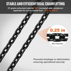 VEVOR Electric Chain Hoist, 2200 lbs Load Capacity, 10 ft Lifting Height, 6.9 ft/min Speed, 120V, Single Phase Overhead Crane with Chain, 10 ft Wired Remote Control for Garage, Shop, Hotel, and Home