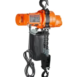 VEVOR Electric Chain Hoist, 2200 lbs Load Capacity, 10 ft Lifting Height, 6.9 ft/min Speed, 120V, Single Phase Overhead Crane with Chain, 10 ft Wired Remote Control for Garage, Shop, Hotel, and Home