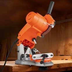 VEVOR Electric Chainsaw Sharpener, 85W Bench Saw Chain Sharpener 5000RPM, Professional Chainsaw Sharpening Tool with 2 Grinding Wheels & LED Light for Woodworking, Logging, Gardening