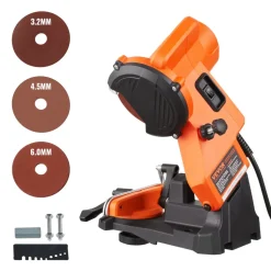 VEVOR Electric Chainsaw Sharpener, 85W Bench Saw Chain Sharpener 5000RPM, Professional Chainsaw Sharpening Tool with 2 Grinding Wheels for Woodworking, Logging, Gardening