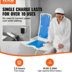 VEVOR Electric Chair Lift, Devices to Lift Elderly off Floor for Elderly, 3.03-19.96 inch Height Adjustable, Support Up to 310 LBS, 45° Tilt for Comfortable Leaning, for Seniors, Patient, Elderly