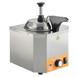 VEVOR Electric Cheese Dispenser with Pump, 2.4L Commercial Hot Fudge Warmer, Stainless Steel Heated Pump Dispenser, 86-230℉ Temp Adjustable Nacho Cheese Sauce Warmer, for Hot Fudge Cheese Caramel