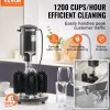 VEVOR Electric Commercial Glass Washer, 5-Brush Bar Glass Cleaner, 1200 Cups/Hour Wine Glass Cleaning Machine, Bar Glass Washer for Champagne Glasses, Beer Cups, Mugs, Perfect for Bars and Cafes