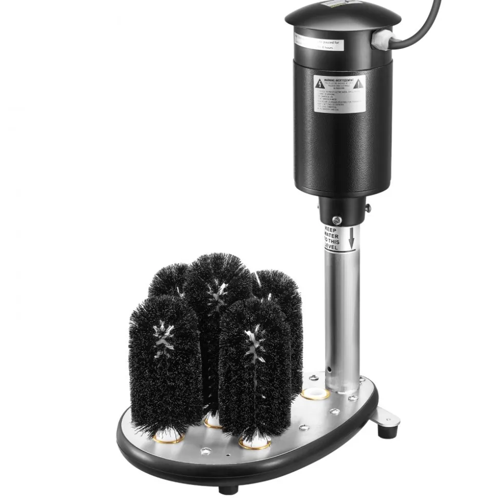 VEVOR Electric Commercial Glass Washer, 5-Brush Bar Glass Cleaner, 1200 Cups/Hour Wine Glass Cleaning Machine, Bar Glass Washer for Champagne Glasses, Beer Cups, Mugs, Perfect for Bars and Cafes