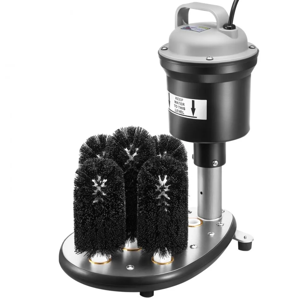 VEVOR Electric Commercial Glass Washer, 5-Brush Bar Glass Cleaner, 1200 Cups/Hour Wine Glass Cleaning Machine, Bar Glass Washer for Champagne Glasses, Beer Cups, Mugs, Perfect for Bars and Cafes