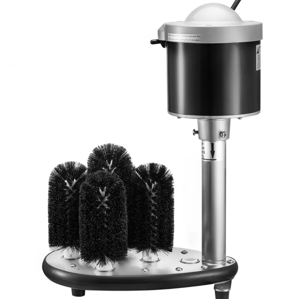 VEVOR Electric Commercial Glass Washer, 5-Brush Bar Glass Cleaner, 600 Cups/Hour Wine Glass Cleaning Machine, Bar Glass Washer for Champagne Glasses, Beer Cups, Mugs, Perfect for Bars and Cafes