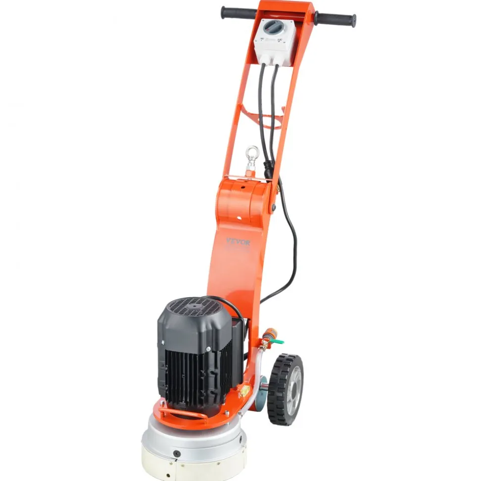VEVOR Electric Concrete Floor Grinder 10" Walk-Behind Grinder 1.7HP Concrete Floor Polisher, 1300W Grinding Machine, 1720RPM Upgrade Brushless Motor Surfacing Grinder for Granite/Marble/Stones