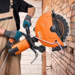 VEVOR Electric Concrete Saw, 14 in, 3200 W Motor Circular Saw Cutter with Max. 5 in Adjustable Cutting Depth, Wet Disk Saw Cutter Includes Water Line, Pump and Blade, for Stone, Brick