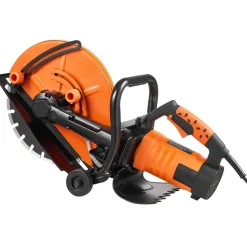 VEVOR Electric Concrete Saw, 14 in, 3200 W Motor Circular Saw Cutter with Max. 5 in Adjustable Cutting Depth, Wet Disk Saw Cutter Includes Water Line, Pump and Blade, for Stone, Brick