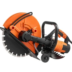 VEVOR Electric Concrete Saw, 14 in, 3200 W Motor Circular Saw Cutter with Max. 5 in Adjustable Cutting Depth, Wet Disk Saw Cutter Includes Water Line, Pump and Blade, for Stone, Brick