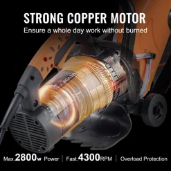 VEVOR Electric Concrete Saw, 14 in, 3200 W Motor Circular Saw Cutter with Max. 5 in Adjustable Cutting Depth, Wet Disk Saw Cutter Includes Water Line, Pump and Blade, for Stone, Brick