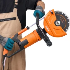 VEVOR Electric Concrete Saw, 9 in, 1800 W Motor Circular Saw Cutter with 3.5 in Cutting Depth, Wet/Dry Disk Saw Cutter Includes Water Line, Pump and Blade, for Stone, Brick