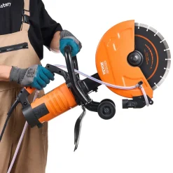 VEVOR Electric Concrete Saw, 12 in, 1800 W Motor Circular Saw Cutter with Max. 4.5 in Adjustable Cutting Depth, Wet Disk Saw Cutter Includes Water Line, Pump and Blade, for Stone, Brick