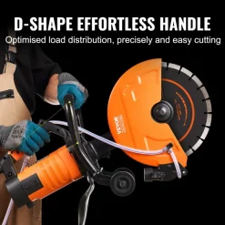 VEVOR Electric Concrete Saw, 12 in, 1800 W Motor Circular Saw Cutter with Max. 4.5 in Adjustable Cutting Depth, Wet Disk Saw Cutter Includes Water Line, Pump and Blade, for Stone, Brick