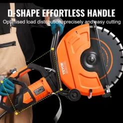 VEVOR Electric Concrete Saw, 16 in, 3200 W Motor Circular Saw Cutter with Max. 6 in Adjustable Cutting Depth, Wet Disk Saw Cutter Includes Water Line, Pump and Blade, for Stone, Brick