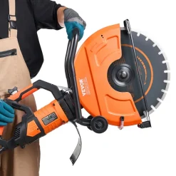 VEVOR Electric Concrete Saw, 16 in, 3200 W Motor Circular Saw Cutter with Max. 6 in Adjustable Cutting Depth, Wet Disk Saw Cutter Includes Water Line, Pump and Blade, for Stone, Brick