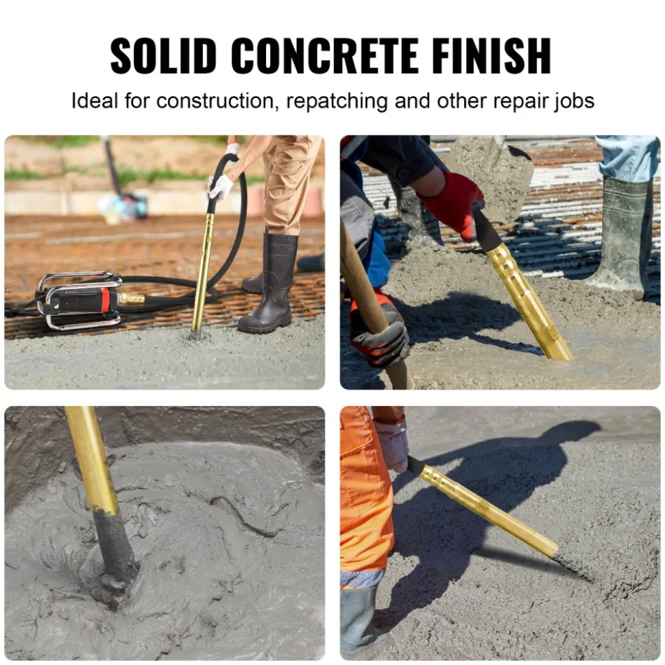 VEVOR Electric Concrete Vibrator, 1300W 16000 VPM, 2HP Copper Motor Handheld Concrete Vibrating Tool, Portable Pencil Cement Vibrator with Shaft of 14.75ft / 4.5m, Remove Air Bubble and Level Concrete