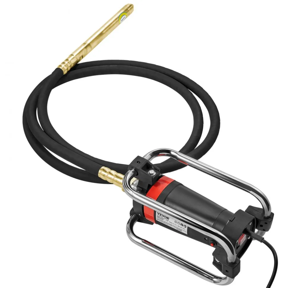 VEVOR Electric Concrete Vibrator, 1300W 16000 VPM, 2HP Copper Motor Handheld Concrete Vibrating Tool, Portable Pencil Cement Vibrator with Shaft of 14.75ft / 4.5m, Remove Air Bubble and Level Concrete