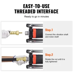VEVOR Electric Concrete Vibrator, 1300W 16000 VPM, 2HP Copper Motor Handheld Concrete Vibrating Tool, Portable Pencil Cement Vibrator with Shaft of 14.75ft / 4.5m, Remove Air Bubble and Level Concrete